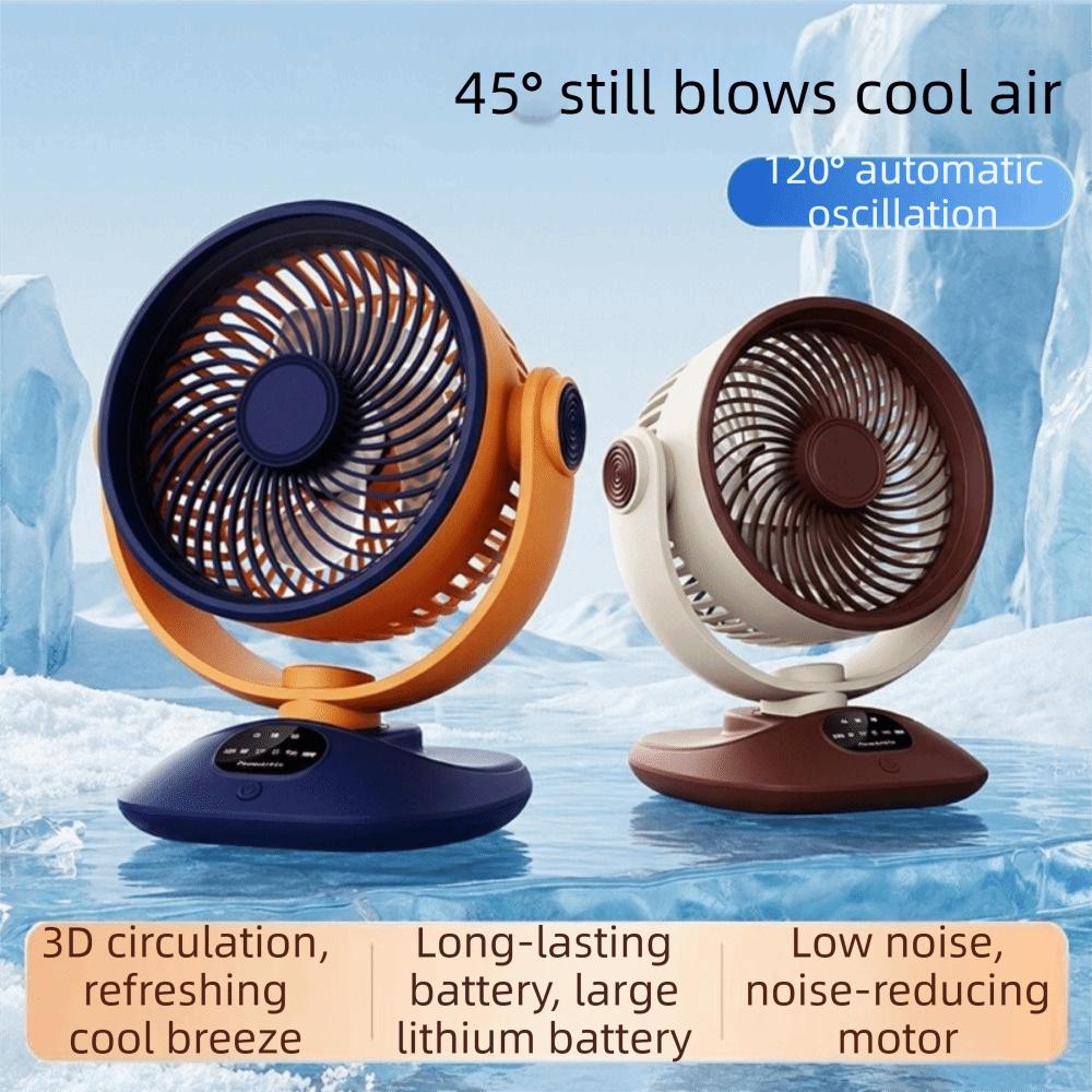 LED Digital Display Air Circulation Fan Type-c Rechargeable Outdoor Camping Fan  Bedroom