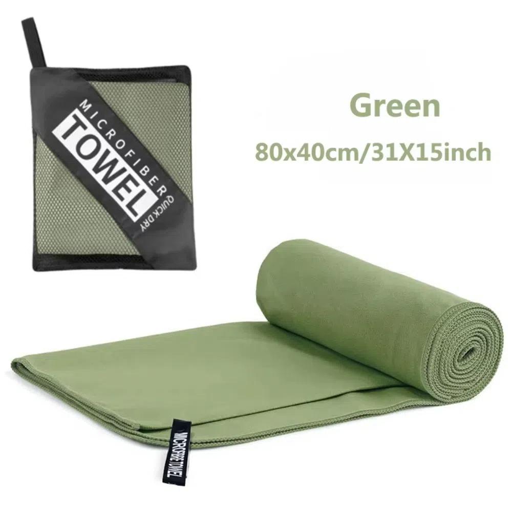 

Быстросохнущее карманное полотенце Супервпитывающее полотенце для спортзала/плавания Портативные дорожные полотенца зелёный