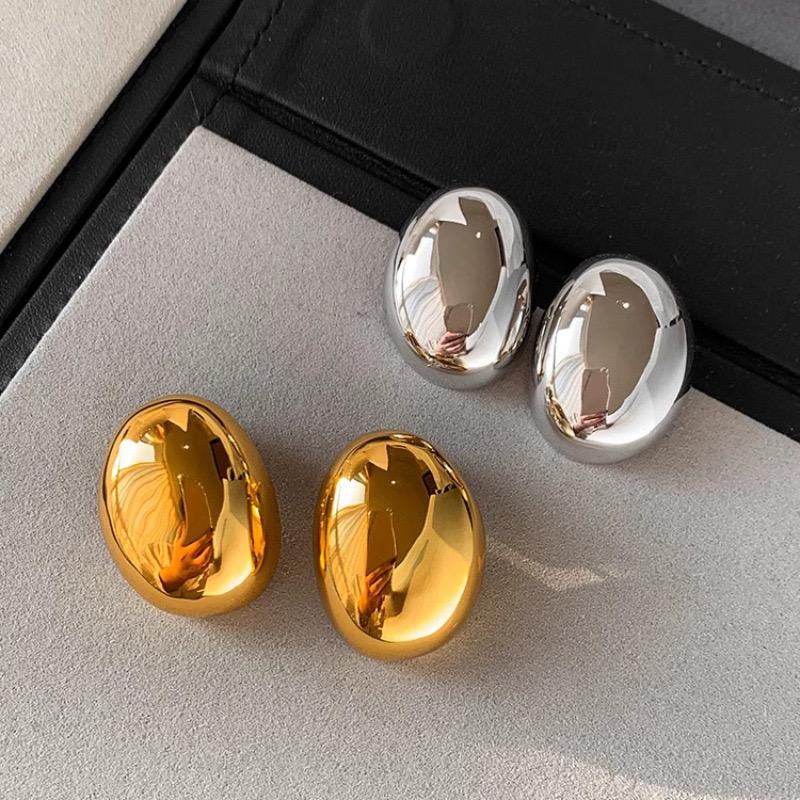 925 Sterling Silver Vintage Gold Ball Earrings For Women Trendy Earring Jewelry Prevent Allergy Party Accessories Gift