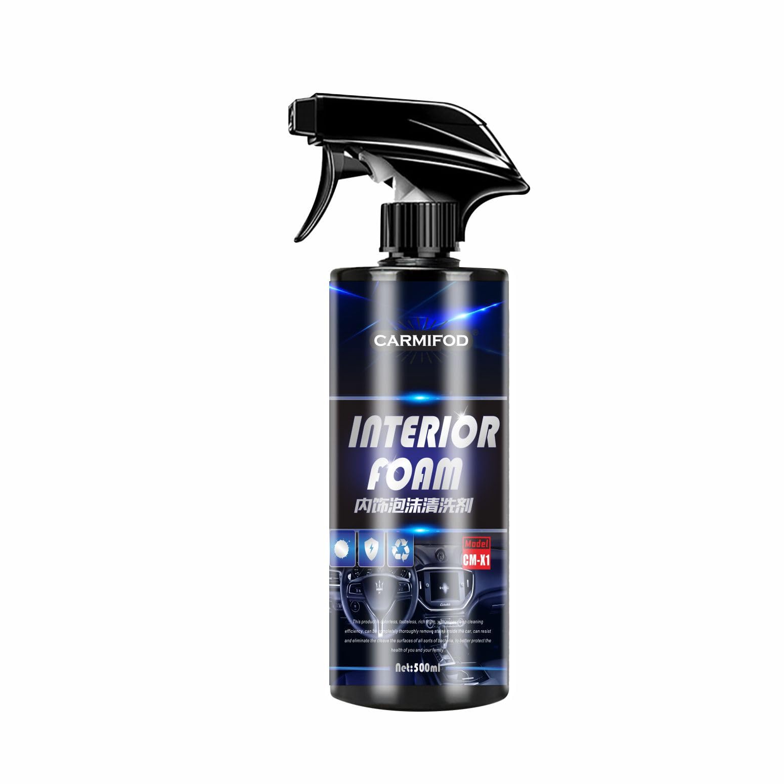 

Car Interior Cleaning Foam, , 16.9 fl oz (500 ml), Large Capacity, Car Cleaning, 500ml