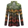 Women's Summer Fashion Casual  Printed V-Neck Long Sleeve Shirt Top