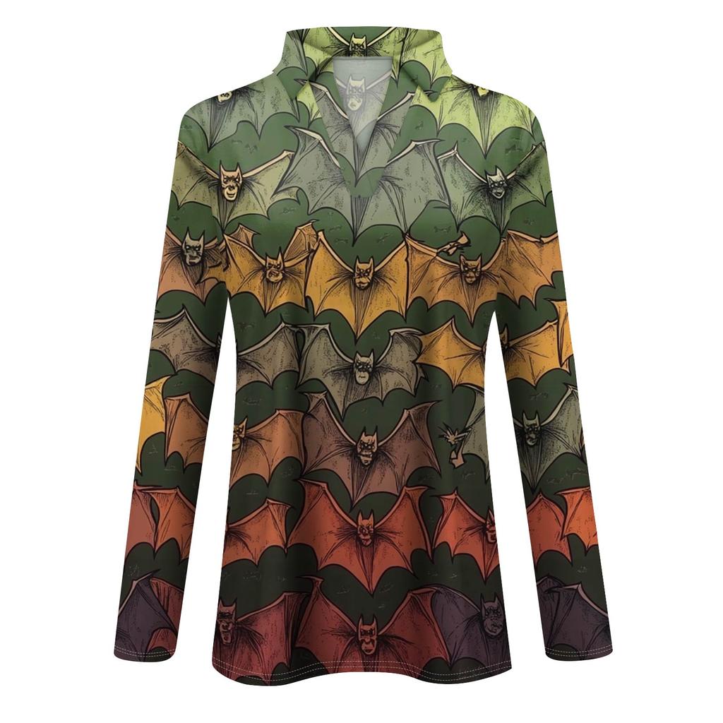 Women's Summer Fashion Casual  Printed V-Neck Long Sleeve Shirt Top