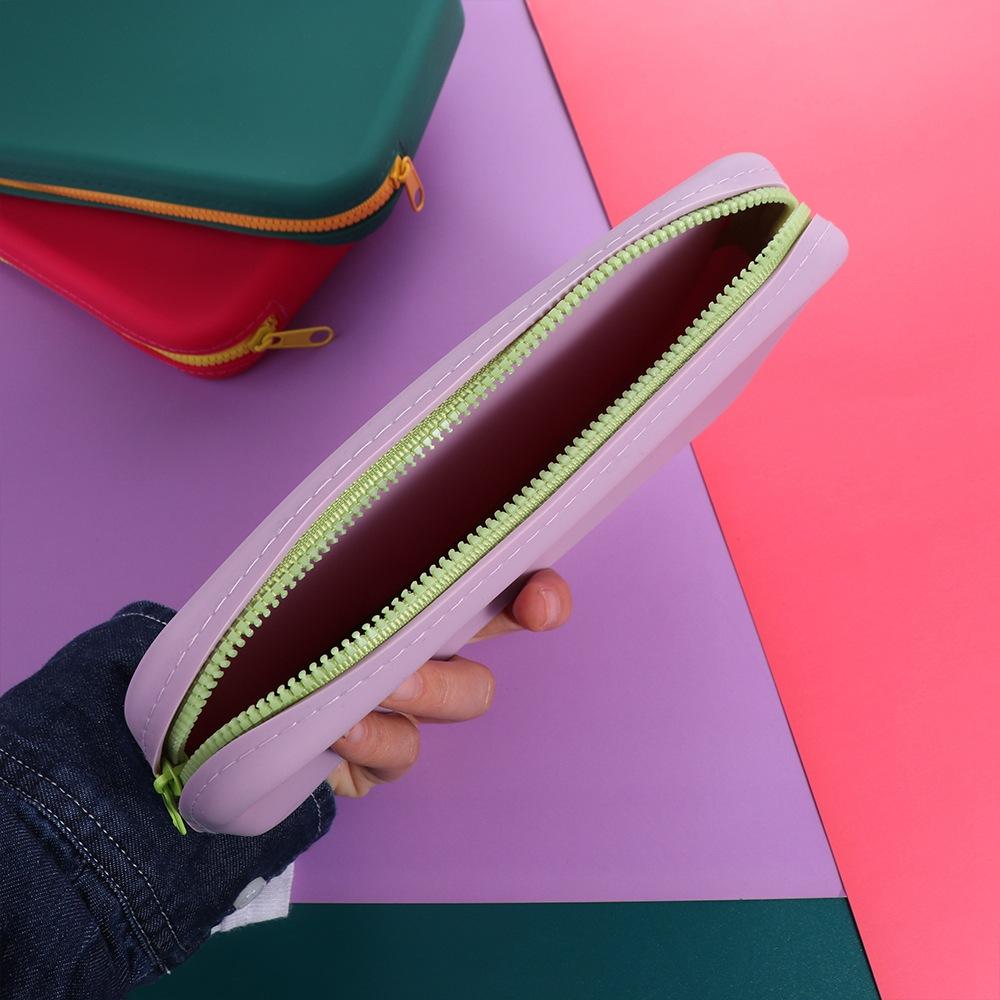 Large Capacity Square Cosmetic Bag Contrasting Colors Coin Purse Sanitary Napkin Storage Bag  Men