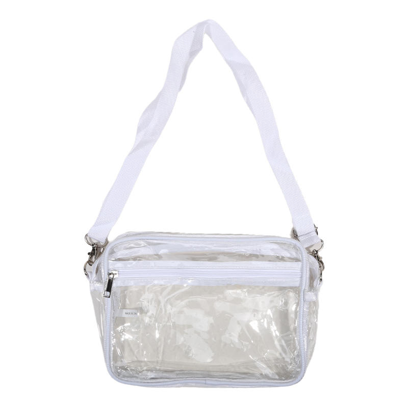 Dames Doorzichtige Schoudertas Effen Kleur Transparante Portemonnee Vrouwelijke Eenvoudige Crossbody Tassen Met Voorvak Casual Handtas Voor Dames