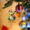 1/4Pcs Christmas Tree Decoration Cartoon Green Elf Hanging Ornaments Acrylic Flat Pendant Xmas Tree Accessories for Holiday Home Car Decor