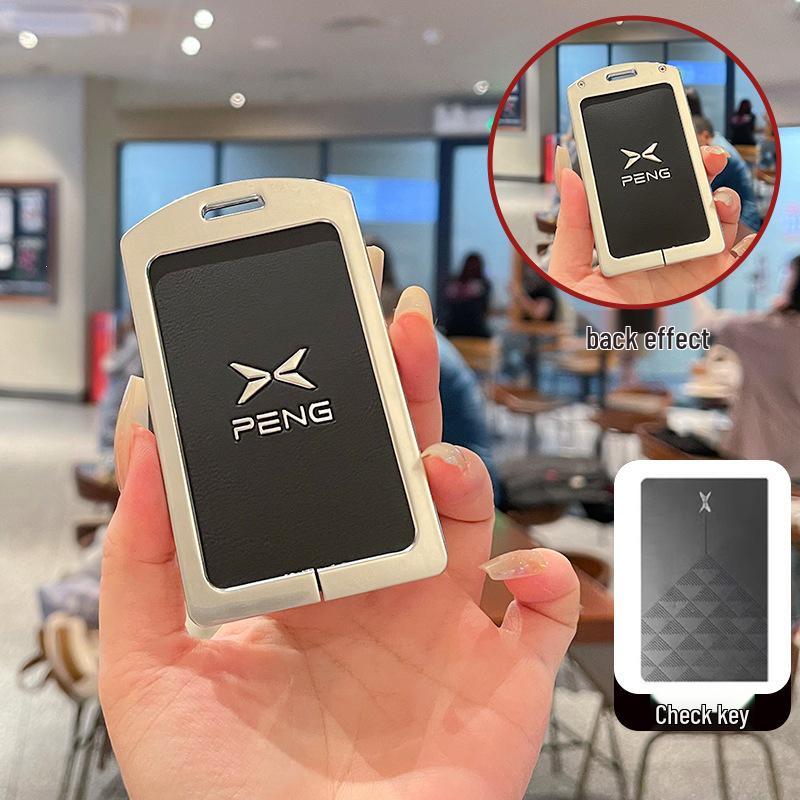 XPeng P7+ 2024 NFC Card Key Case - MONA M03 Car Metal Leather Remote Control Cover.