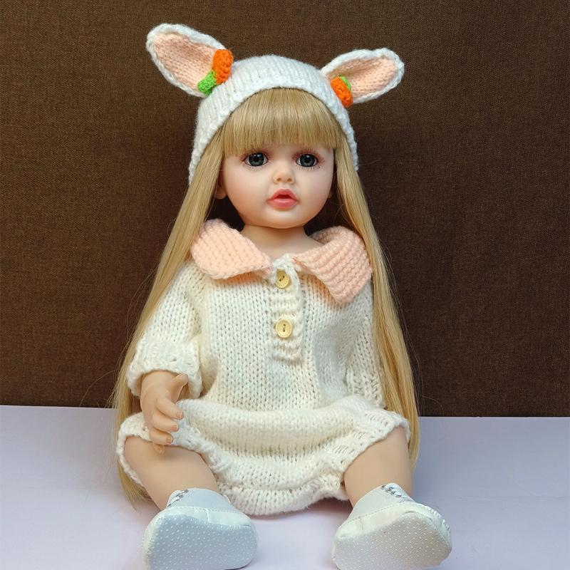 22palcová Fantasy Batole Reborn Panenka Betty 55cm Silikonové Celé Tělo Vodotěsná Panenka Novorozeného Miminka Realistická Dětská Hračka Panenky pro Dívky Dětský Sváteční Dárek
