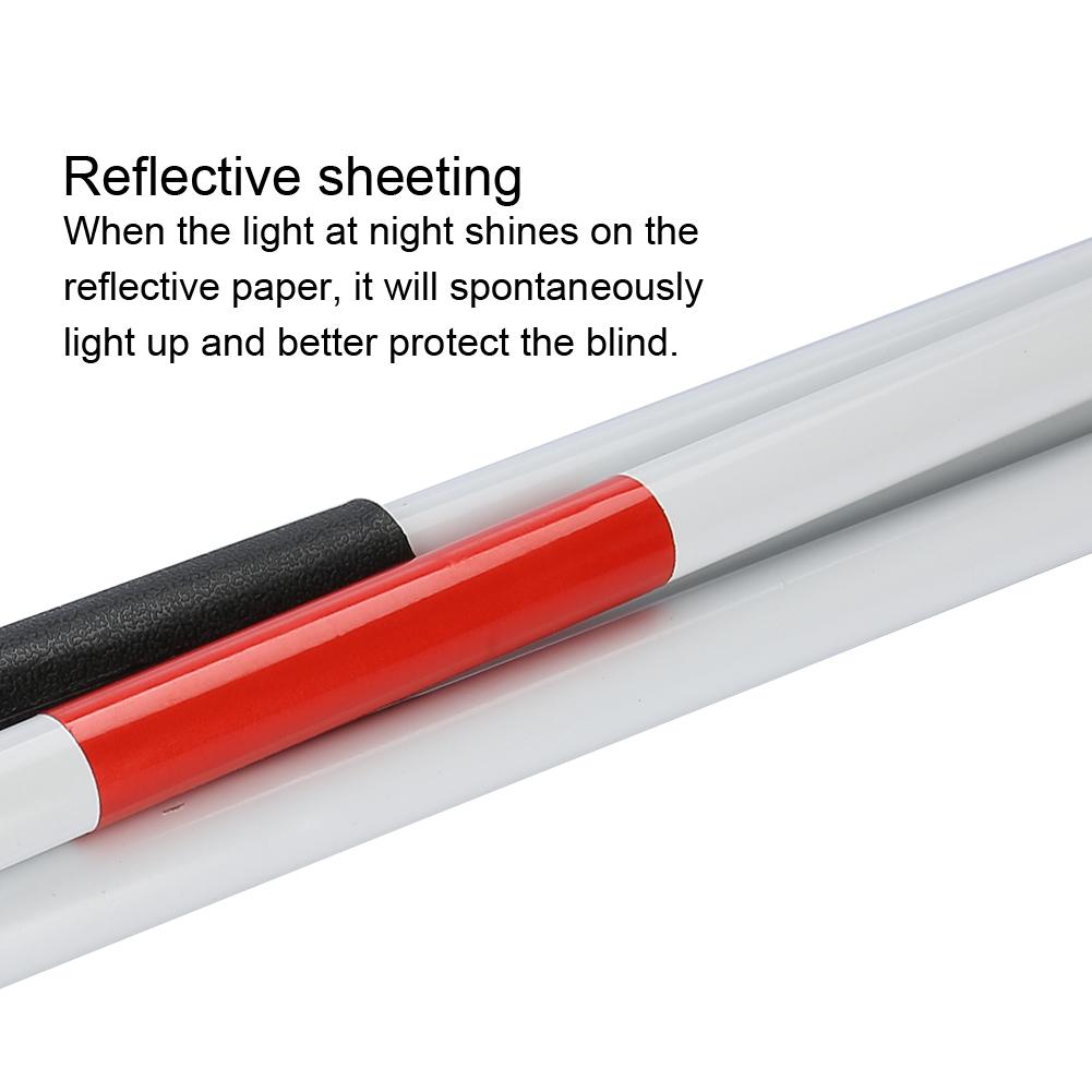 Folding Foldable Reflective Cane Crutch Portable Anti-Shock Guide Walking Stick for The Blind