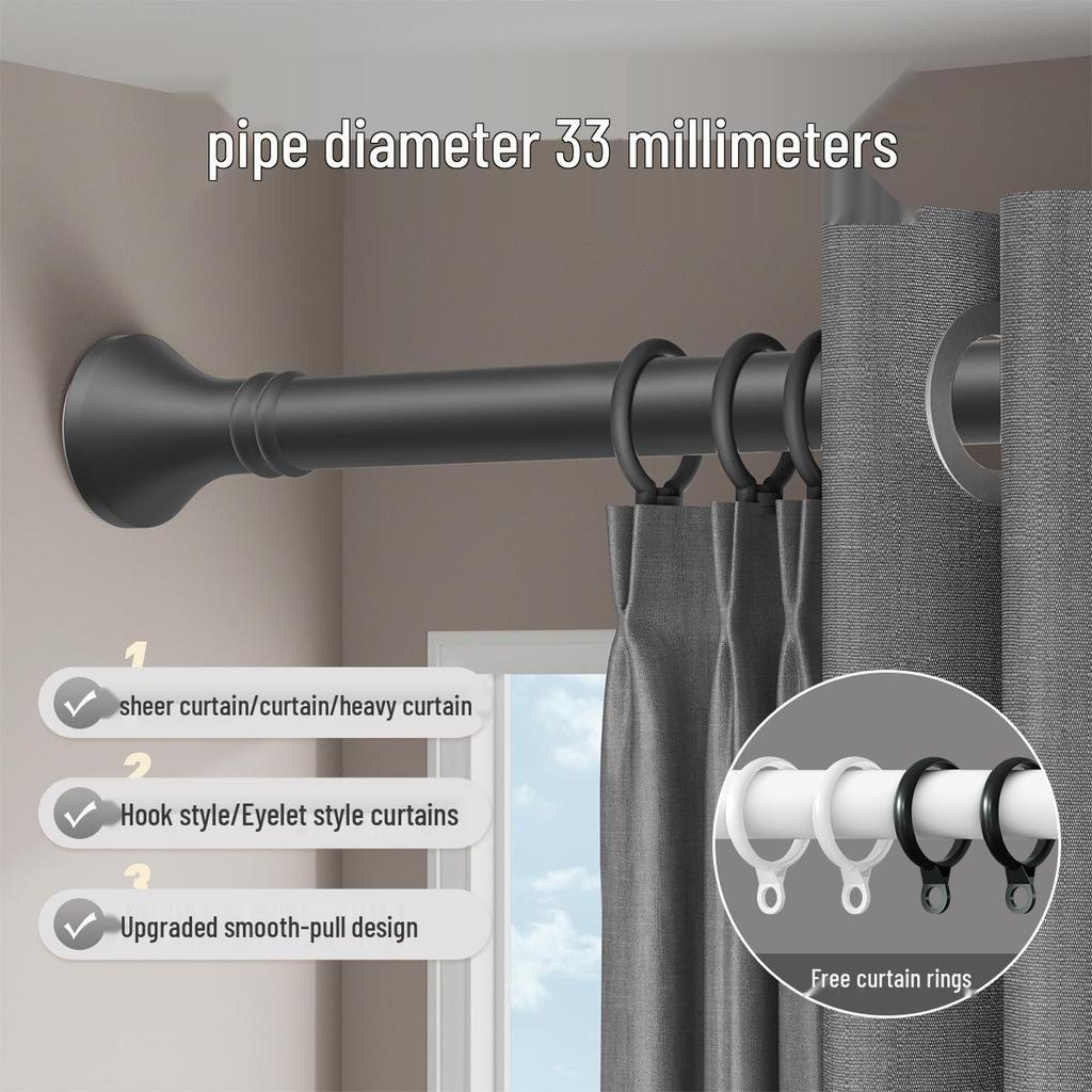 Römische Bohrfreie Teleskop-Gardinen- & Wäschetrocknungsstange mit Einzelhalterung