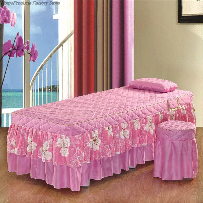 Schönheitssalon Massageliege Tagesdecke Bett Tischdecke mit Gesichtsloch Quadratische Massageliege Bettrock Spa Behandlungsbettlaken
