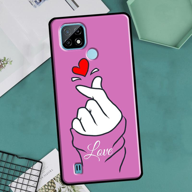 Kpop Finger Heart For OnePlus 10 Pro 9 Pro 8T 9R Nord2 Case For Realme 9 8 Pro 8i 9i C35 GT Neo 2 3 Master