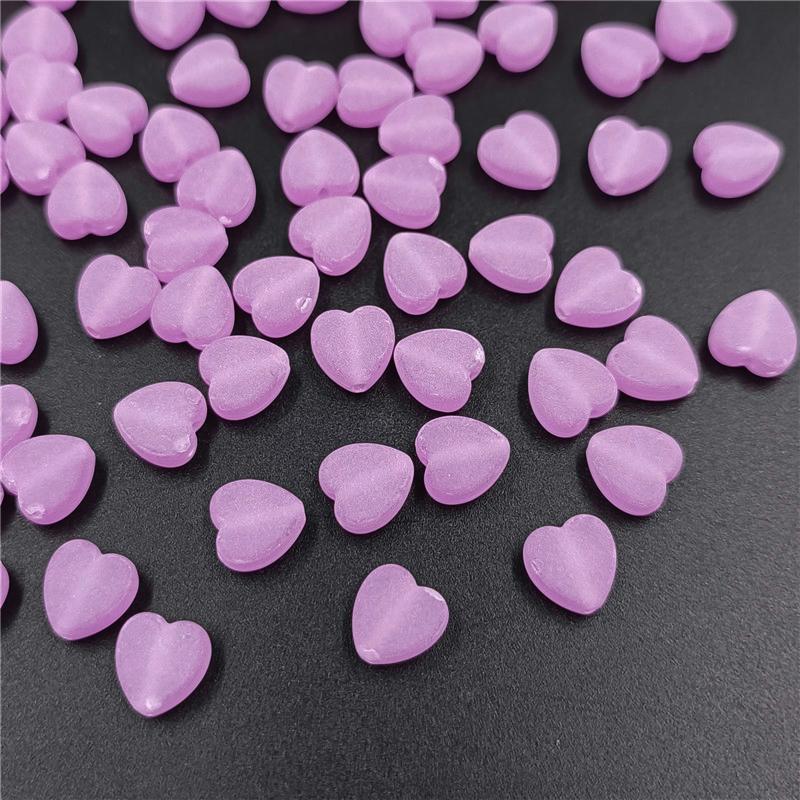50Pcs Frosted Matte Acrylic Heart Star Beads Pendant DIY for Necklace Bracelet Jewelry Making