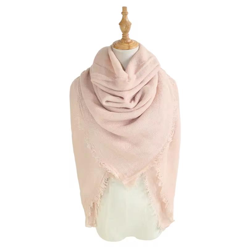 Sciarpa Quadrata Morbida da Donna 140cm Tinta Unita Invernale Caldo Scialle Hijab Coperta Avvolgente Pashmina Fazzoletto da Collo Écharpe Bufanda Sciarpe