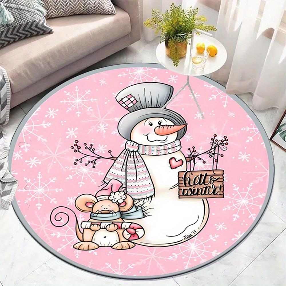 Festive Delights: Christmas Themed Round Rugs for a Magical Holiday Home Bedroom room floor mats New Year home decoration
