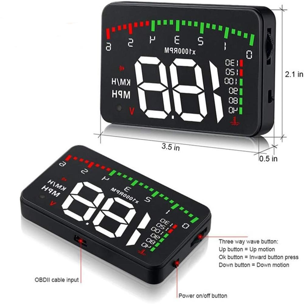 Auto HUD A900 OBD2 Head-Up-Display HD-Monitor Überdrehzahlalarm Windschutzscheibenprojektor Hochtemperaturalarm Motorfehleralarm