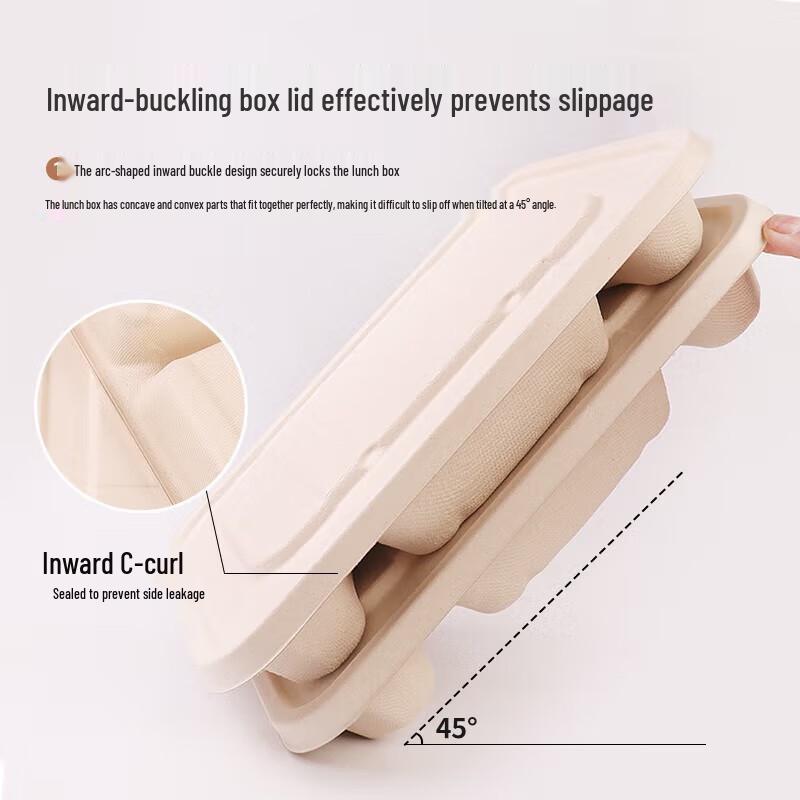 Biodegradable 6-Compartment Meal Prep Containers with Lids (1300ml, 100 Sets)