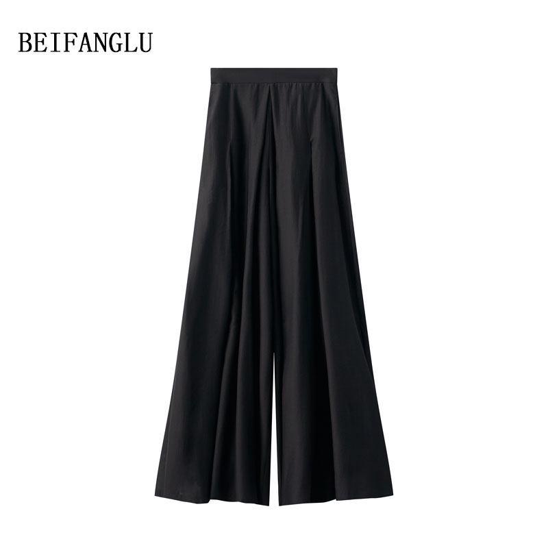 Northern Deer Modal Slimming Wide-Leg Skirt Pants - Summer Drape Style (YH10092)