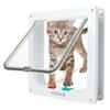 Dog Cat Flap Door with 4 Way Lock Pet Cat Gate Security Flap Door For Animals Plastic Small Dog Gate Cat Flap Pet Door Gate