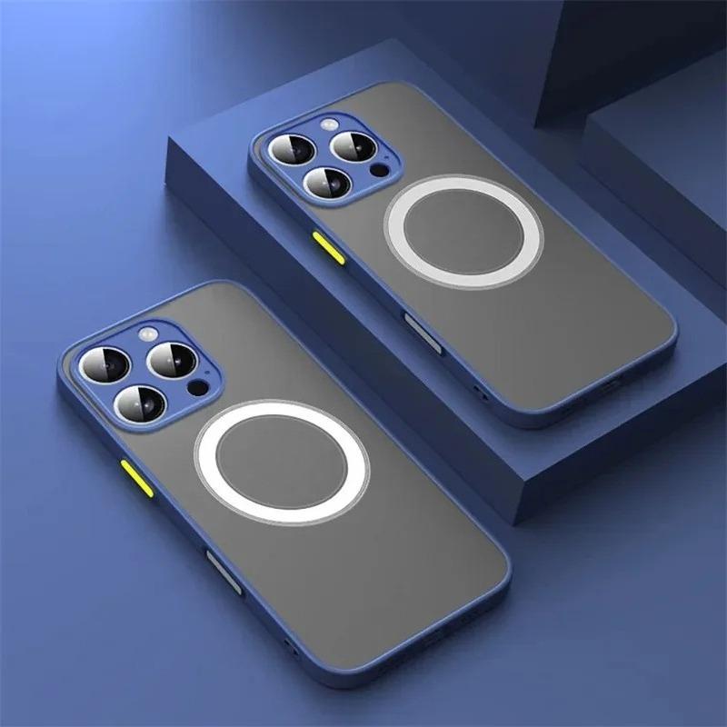 Luxury Armor Matte For Magsafe Magnetic Wireless Charging Case For iPhone 17 16 15 14 13 12 11Pro Max Mini Plus Shockproof Cover