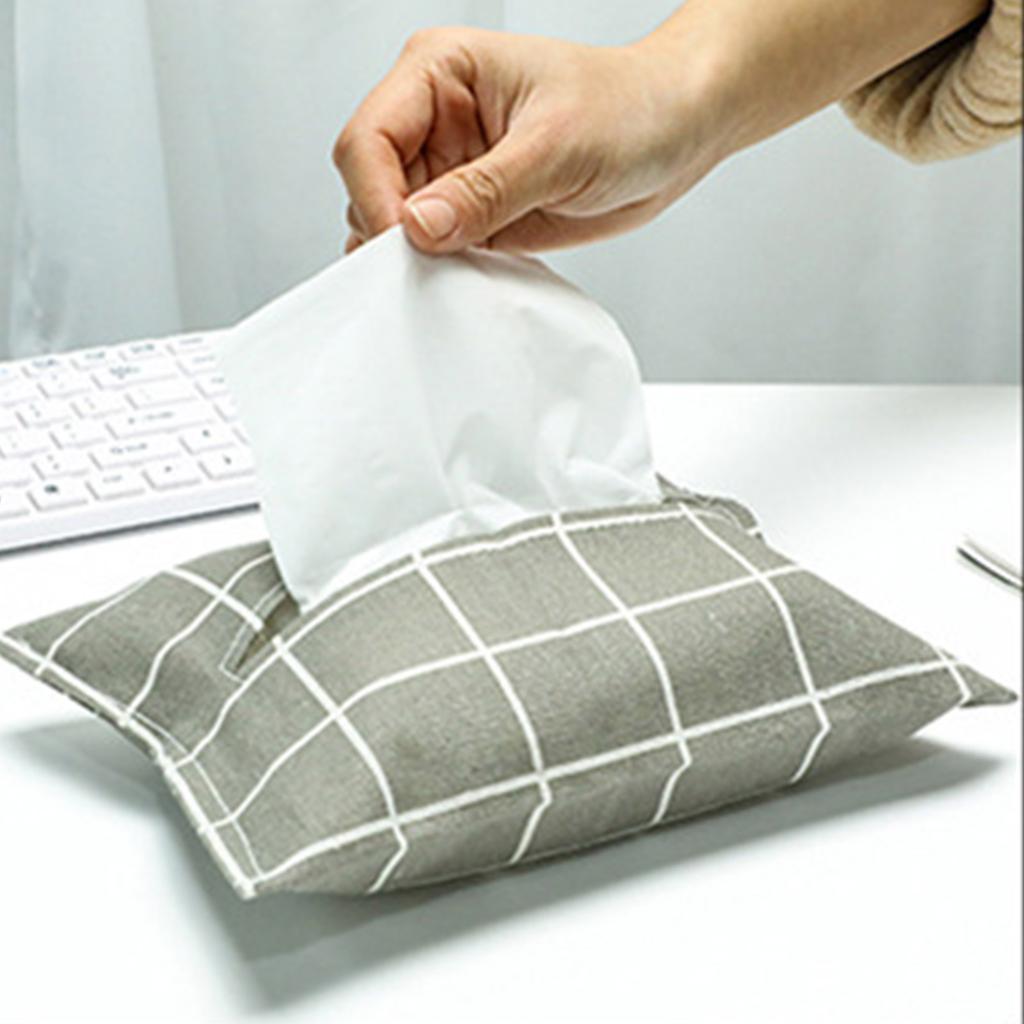 Fabric Roll Tissue Box Holder Simple Durable Tissue Box for Bathroom Bedroom Living Room