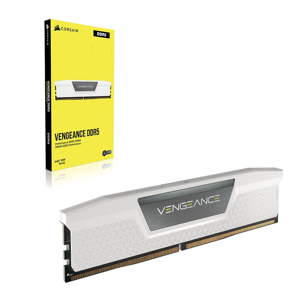 CORSAIR Desktop PC Memory VENGEANCE DDR5 Series Intel XMP Memory Kit 32GB White x CMK32GX5M2E6000C36W DDR5-6000MHz (PC5-48000) [16GB 2]