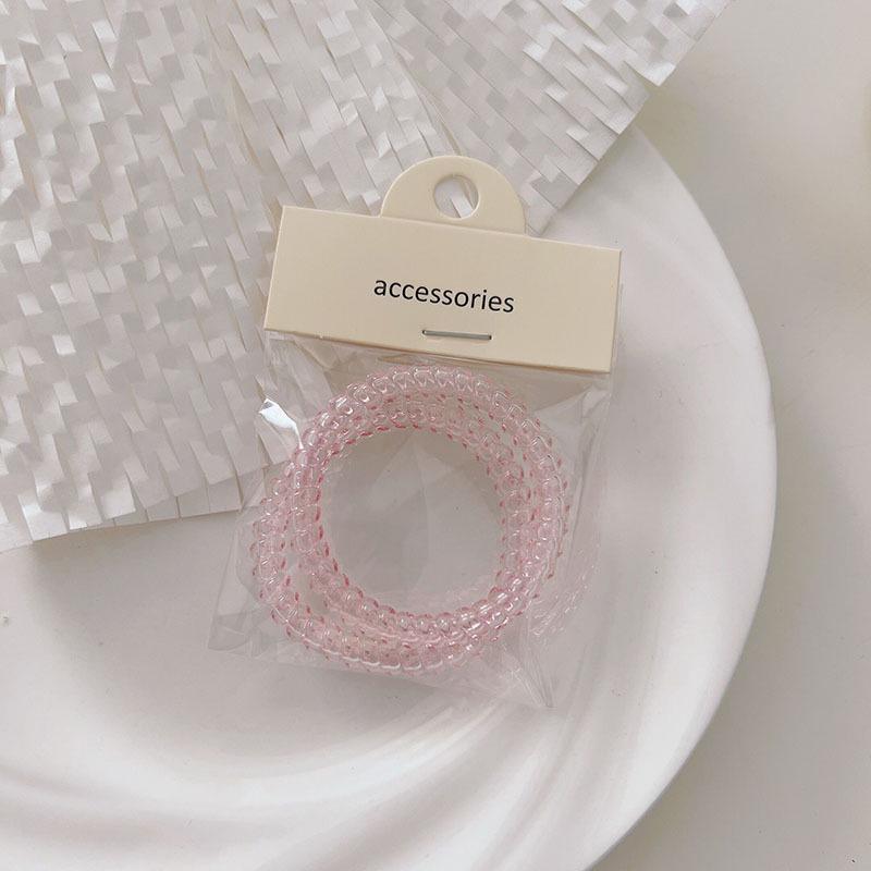 Korean Style Translucent Phone Cord Hair Tie - Seamless & Fashionable for Women