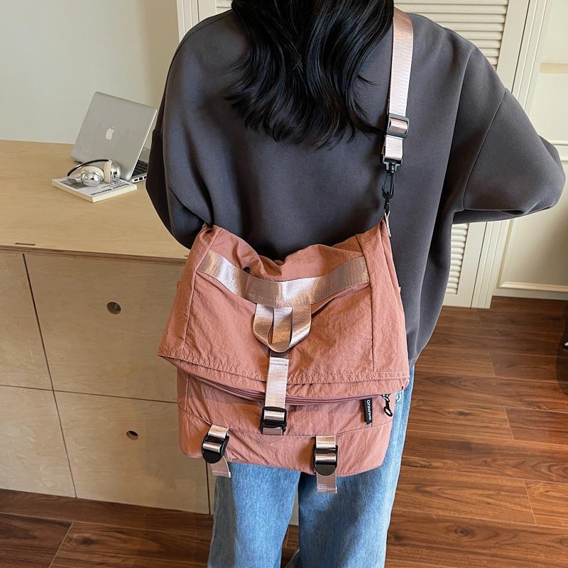 New Roll-up Women's Bag Backpack Cloth Bag Folding Rollable Oblique Backpack Large-capacity College Student Schoolbag