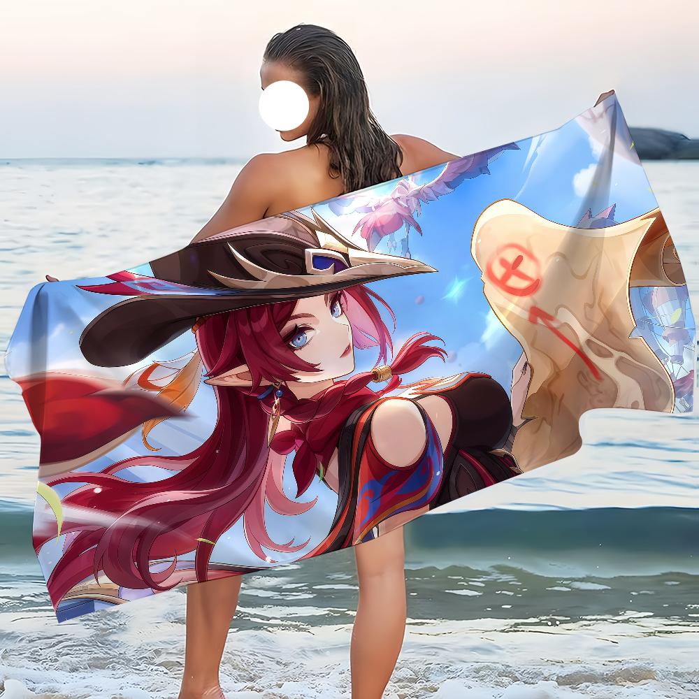 Towel Beach Bath Quick-Drying Lightweight Portable Sauna Camping Chasca Swim Pool Genshin Impact Travel