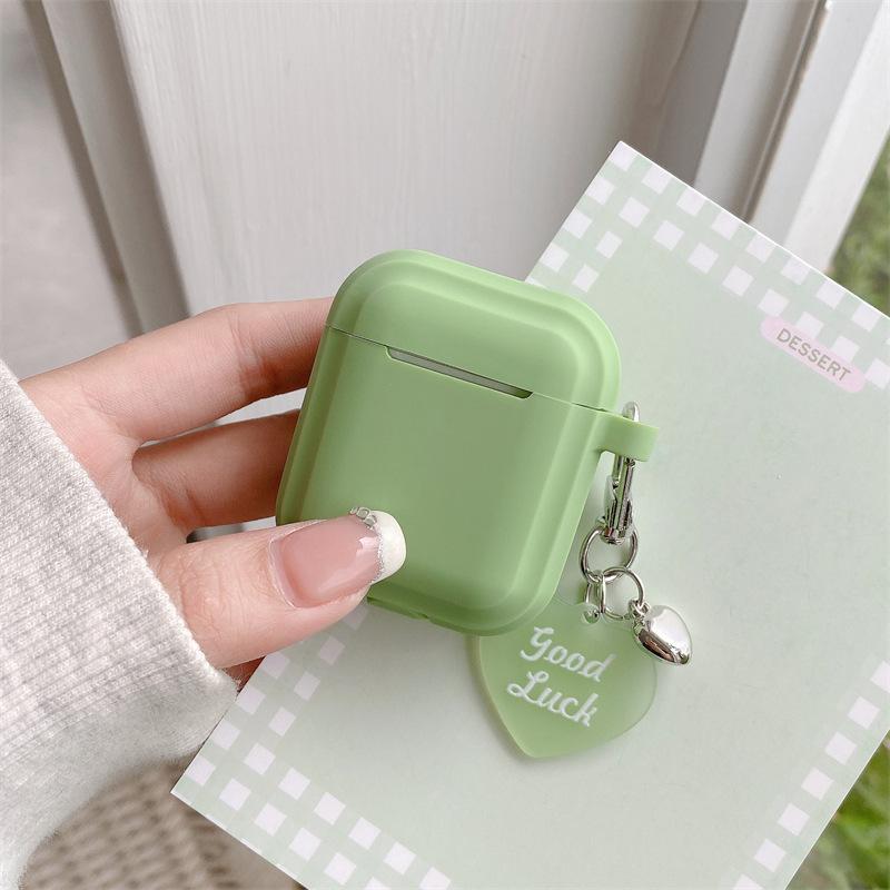 Matcha green love for AirPods 1 generation protective case second generation 1 generation pro1 apple bluetooth headset case simple
