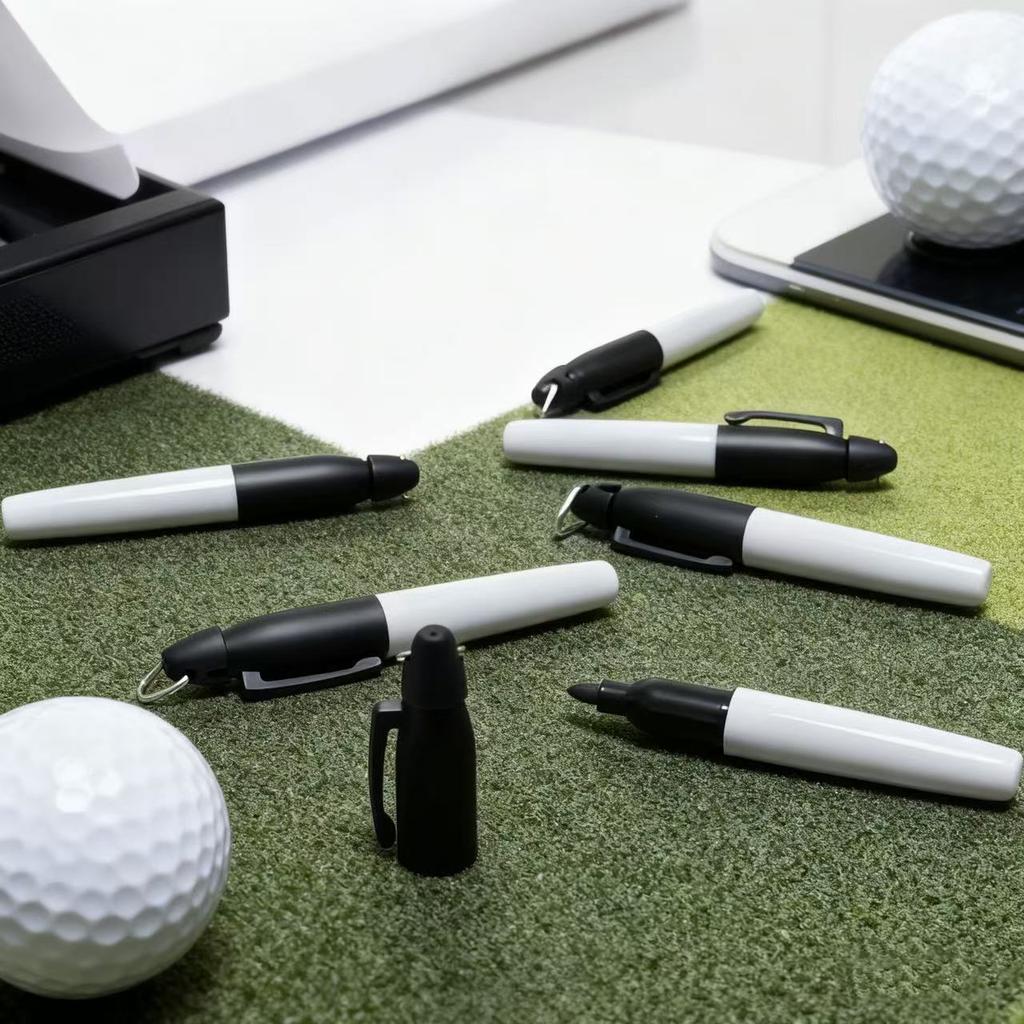 6pcs Special Marking Pen for Golf, Triangular Iron Hook Mini Permanent Marker Pen