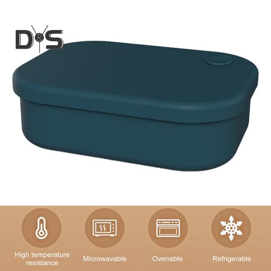 Silicone Lunch Box with Multi-compartments Leak-Proof BPA Free Food Storage Container Microwave/Oven/Freezer Safe Bento Box for Work Travel Picnic