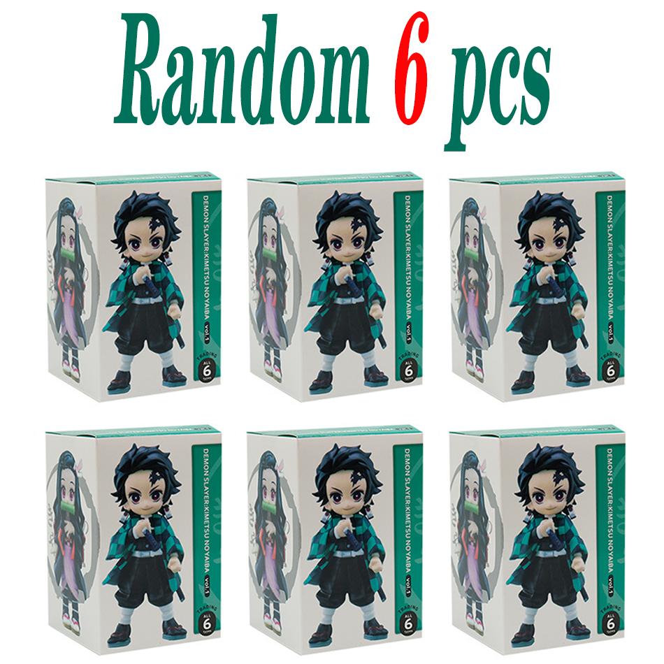 Demon Slayer Tanjiro Kamado Nezuko Kimetsu No Yaiba Blind box Anime Figure Statue Model Ornament Surprise Durable Gift Box