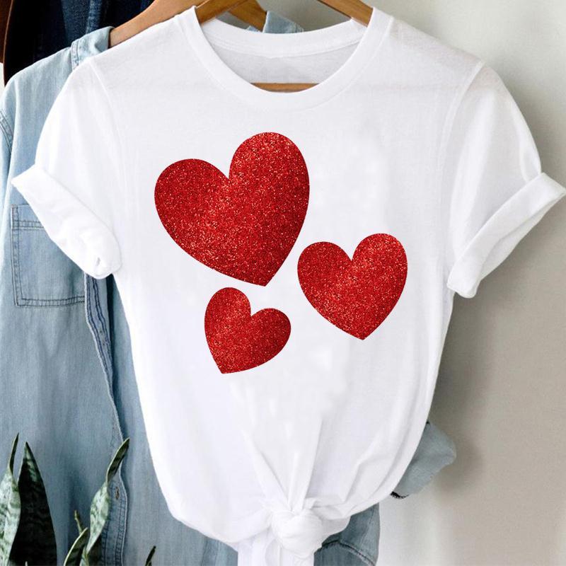 Cute women's printed top summer women's short sleeved women's T-shirt