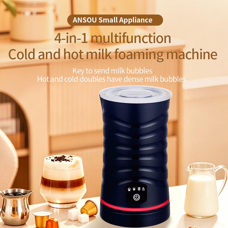 Magnetic Levitation Milk Frother with Temperature Display, 4-in-1 Hot/Cold Automatic Frother