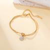 Enamel Daisy Flower Charm Bracelet Gold Color Stainless Steel Adjustable Love Knot Double Snake Chain Women Fashion Jewelry Gift