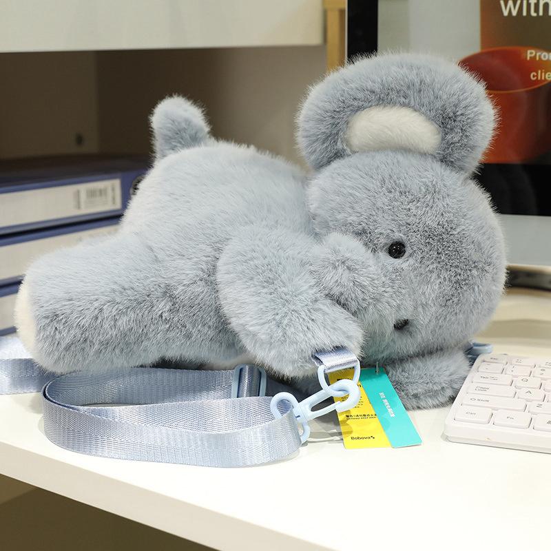 Cartoon Soft Elephant Backpack Bag Plush Toy Doll Elephant Doll Children'S School Bag Crossbody Bag Ragdoll