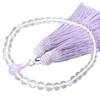 Women's Buddhist Prayer Beads, Kyoto Style, Crystal Design with Fujiun Stone and Silk Matsukaze Tassel, Suitable for All Sects, Ideal for Informal