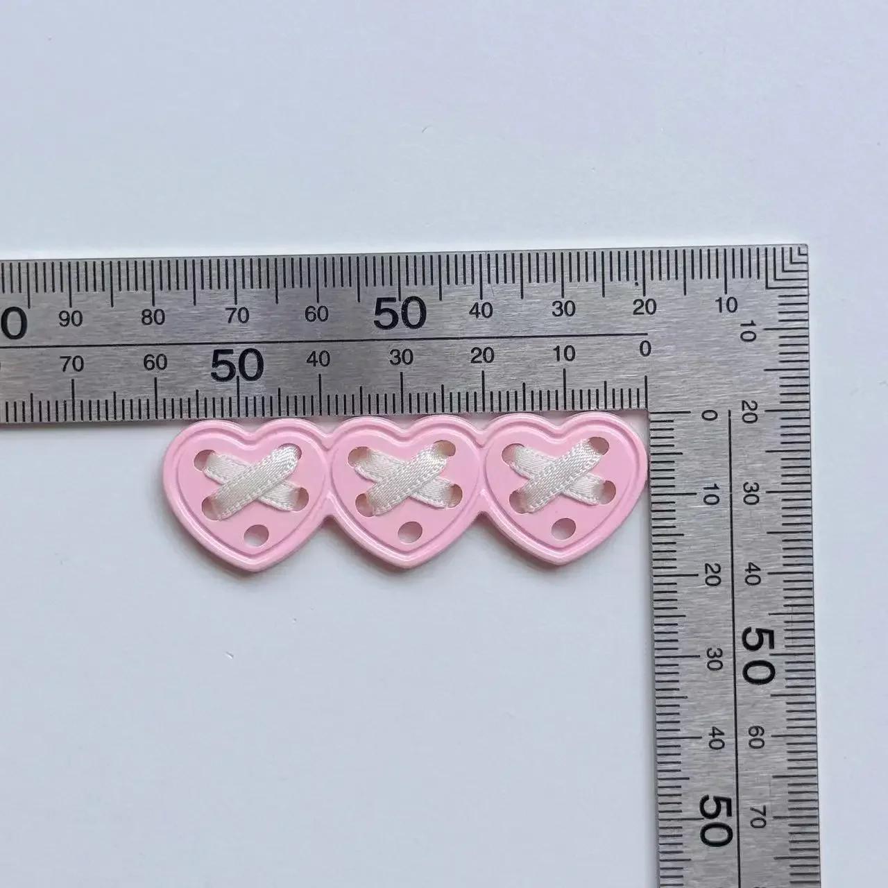 

2Pcs Japanese Gothic Girl Ribbon Heart Star Patch Y2k Subculture Women Clothes DIY Deco Shoe Hat Bag Hairpin Sewing Accessories