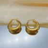 OPK Fashion Hollow Stainless Steel Earrings Golden Earrings Girl