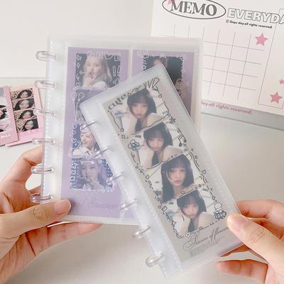 Minimalist Vertical Frosted Album: Four-Grid Mushroom Button for Cards, Tickets, and Idol Photos