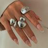 Three-Piece Irregular Glossy Ring Set European and American Trendy Hip-hop Fashion Personalized Niche Design Ring