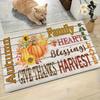 Family Blessings Slogan Doormat Cute Give Thanks Harvest Pumpkin Welcome Mat Anti Slip Floor Carpet Entrance Rug Patio Porch Mat