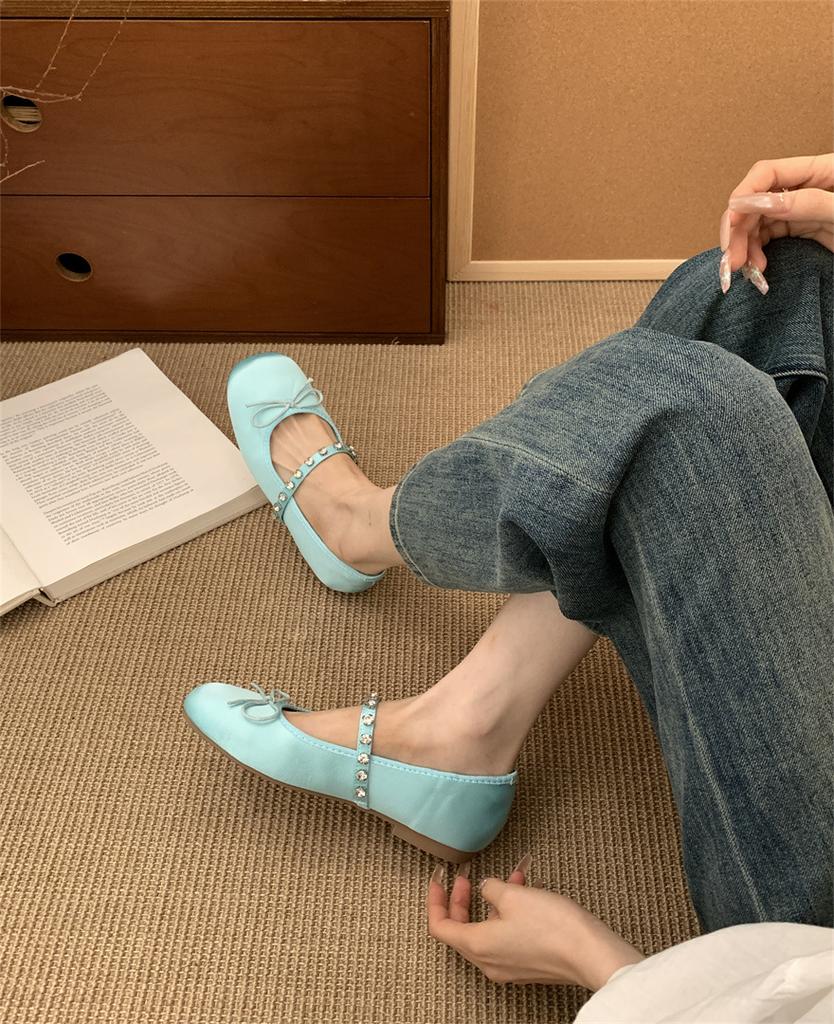 Black series Korean version retro niche Mary Jane women's shoes early spring new one-word buckle strap flat shoes