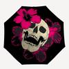 1pc Skull Flowers Automatic Folding Umbrella, 8-Rib Sturdy Canopy, Portable Travel Umbrella for Outdoor Use,093