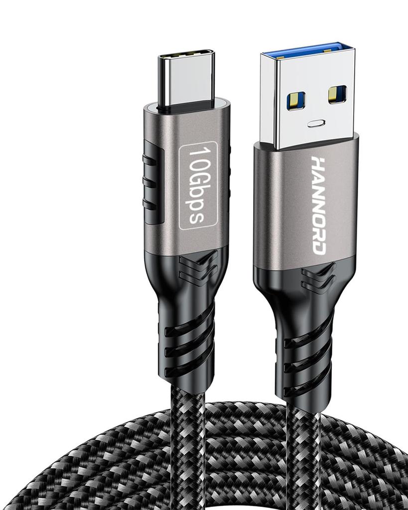 Two USB Type C 10Gbps USB Gen 2 Compatible for Data Transfer and 60W 20V 3A Fast Nylon Braided Cable with Aluminum Compatible with Samsung Galaxy
