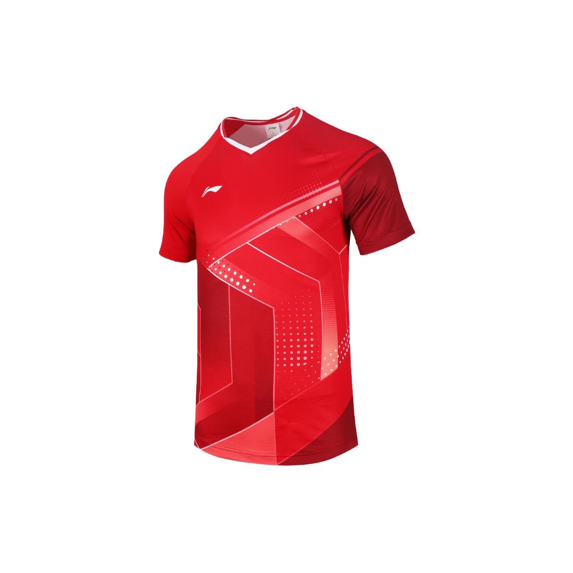 Li Ning T Shirts Unisex V neck Moderate Straight Fit AAYS009 XXL