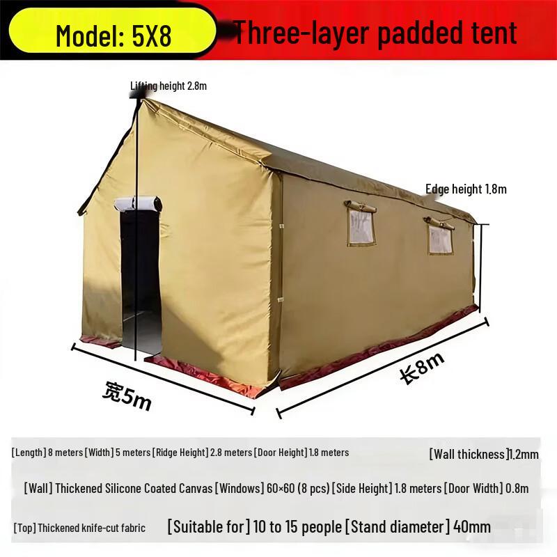 Heavy-Duty Waterproof Canvas Emergency Construction Tent