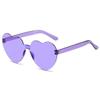 New Love Sunglasses Jelly Color Frameless Heart-shaped Sunglasses Dazzling Color Sunglasses