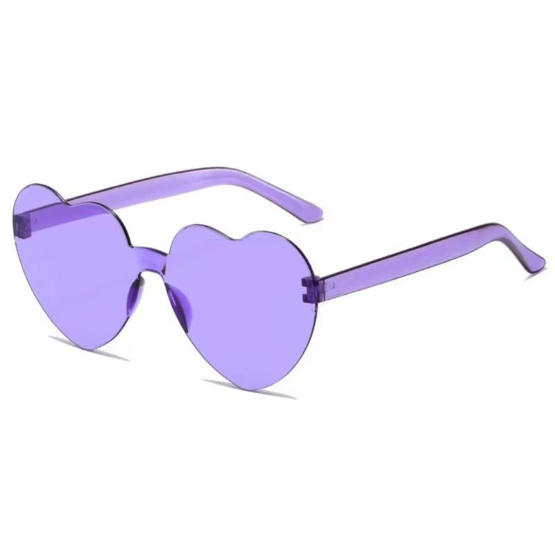 New Love Sunglasses Jelly Color Frameless Heart-shaped Sunglasses Dazzling Color Sunglasses