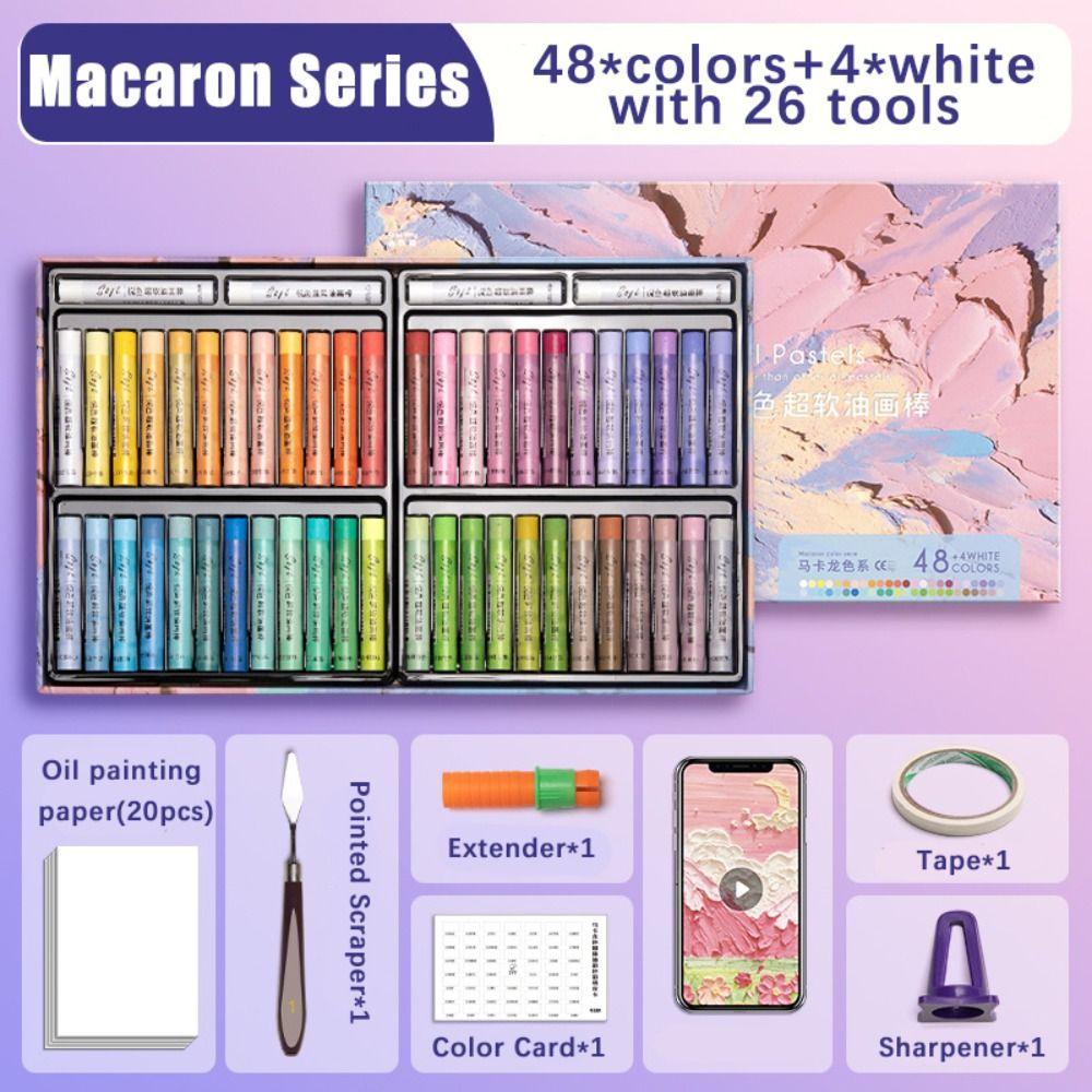24/36/48 Colors Macaron Ultra Soft Crayon Morandi Painting Tools Versatile Oil Painting Stick
